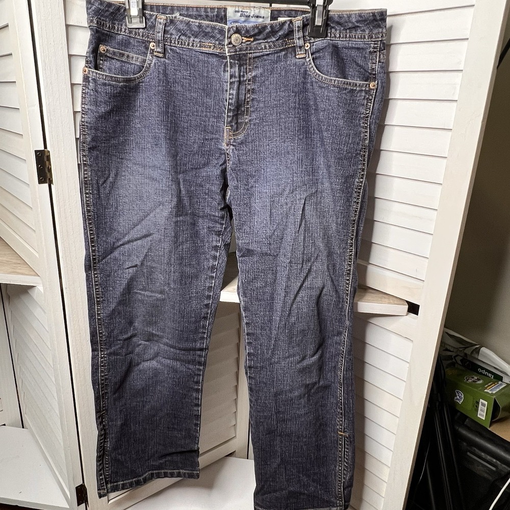 Vintage Old Navy Blue‎ Jean Capris Women's Size 10 Stretch Mid-Rise Y2K EUC